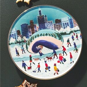 NWT 2024  Anthropologie Holiday In the City Chicago  Dessert Plate